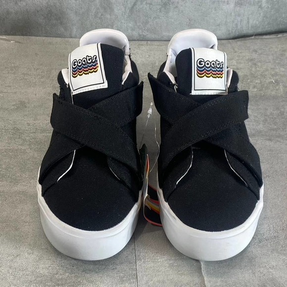 Goats Women's Black Canvas Crisscross Straps Platform Slip-On Sneakers SZ 6 - Picture 5 of 12